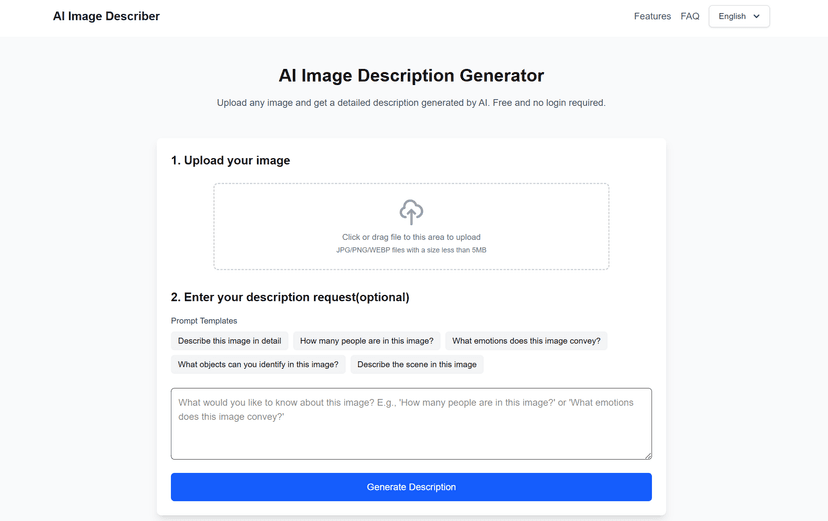 AI Image Describer