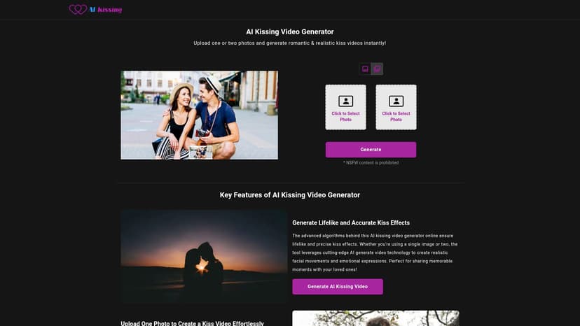 AI Kissing Video Generator