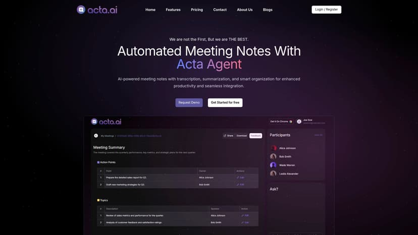 AI-powered meeting note taker