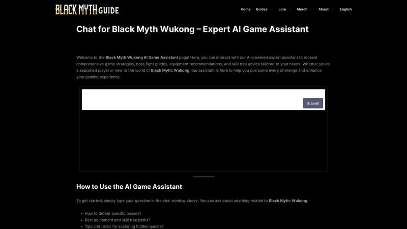 Chat for Black Myth Wukong