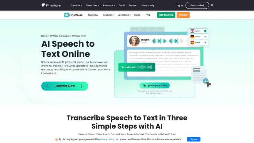 FineVoice Speech to Text
