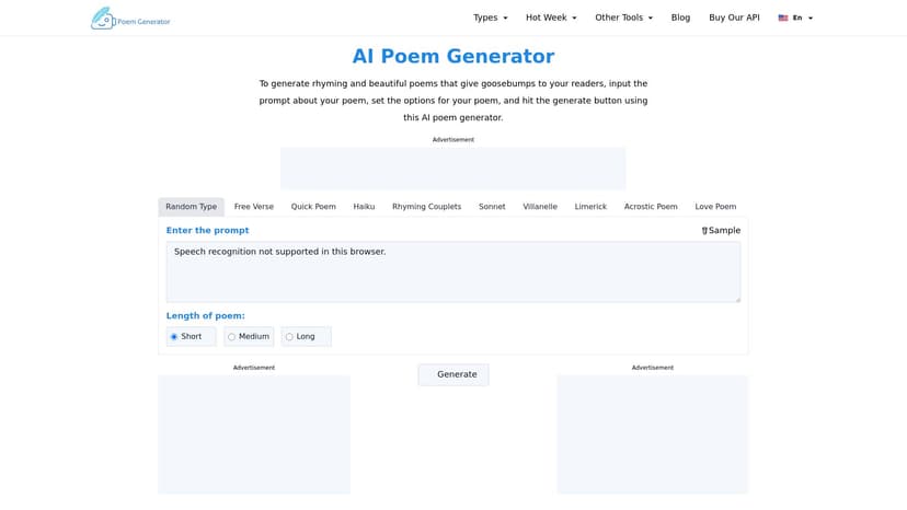 Free AI Poem Maker Online