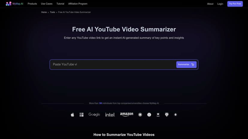 MyMap.AI YouTube Summarizer