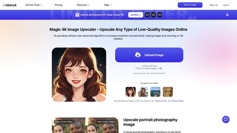 Pokecut : 4K Image Upscaler