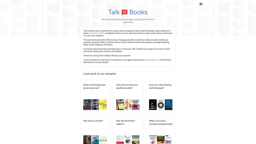 Talk to Books (Google)